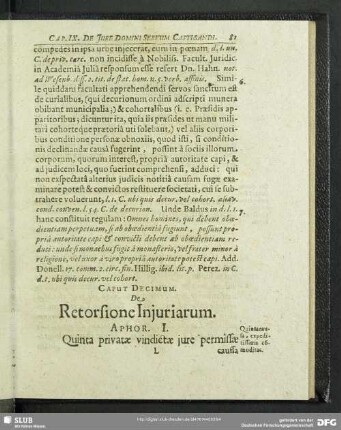 Caput Decimum. De Retorsione Injuriarum