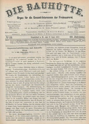 No. 23. Frankfurt a.M., den 9. Juni 1917. 60. Jahrgang.