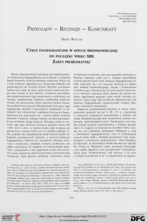 N.S. 5/6.2001: Cykle hagiograficzne w sztuce średniowiecznej do początku wieku XIII : Zarys problematyki