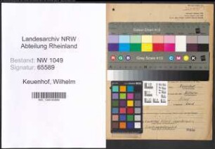 Entnazifizierung Wilhelm Keuenhof , geb. 11.07.1903 (Bauunternehmer)