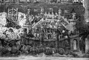 Moldaovita: Klosterkirche, Außenmalerei "Eroberung Konstantinopels"