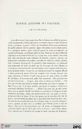 2: Requète adressée aux parisiens par un étranger