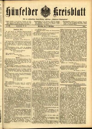 Ausgabe vom Dienstag, den 17. November 1914.