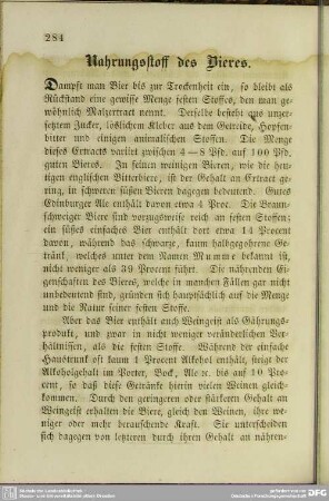 Nahrungsstoff des Bieres
