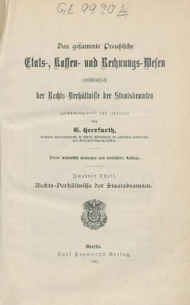 Theil 2: Rechts-Verhältnisse der Staatsbeamten