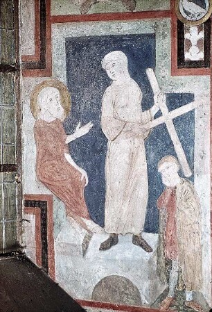 Elias und die Witwe von Zarephta (mittleres Fenster, rechte Laibung unten)