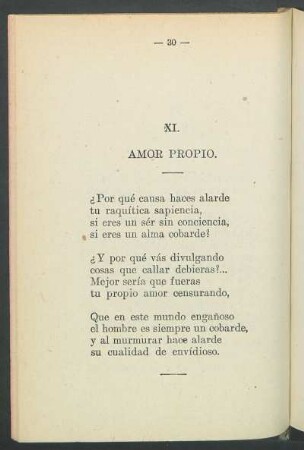 XI. : Amor propio