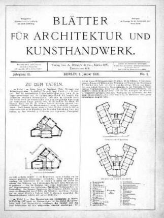No. 1, 1. Januar 1889