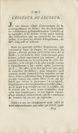 L'Éditeur Au Lecteur.