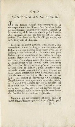 L'Éditeur Au Lecteur.