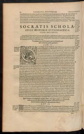 Socratis Scholastici Historiae Ecclesiasticae, Liber Secundus.