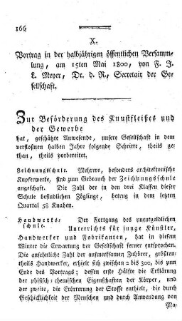 X. Vortrag in der halbjährigen öffentlichen Versammlung, am 15ten Mai 1800