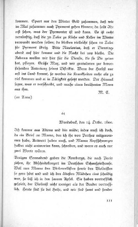 64 Wandsbeck, den 14. Octbr. 1800.