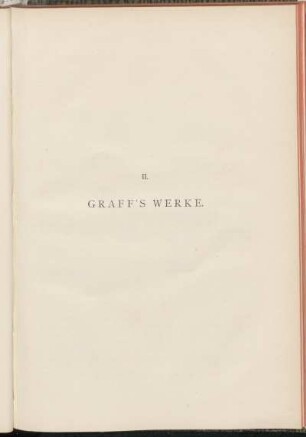 II. Graff's Werke.