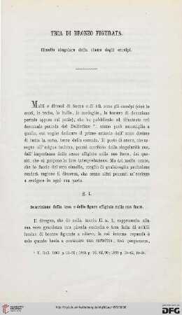 2.Ser.3.1872: Teca di bronzo figurata : Cimelio singolare della classe degli encolpi