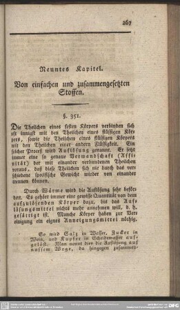 Neuntes Kapitel. Von einfachen und zusammengesetzten Stoffen