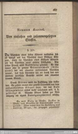 Neuntes Kapitel. Von einfachen und zusammengesetzten Stoffen