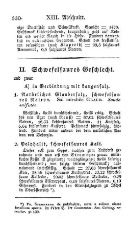 II. Schwefelsaures Geschlecht