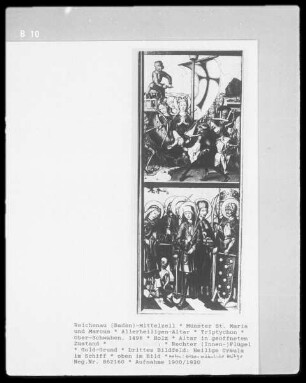 Allerheiligen-Altar — Altar in geöffnetem Zustand — Rechter (Innen-)Flügel — Drittes Bildfeld: Heilige Ursula im Schiff
