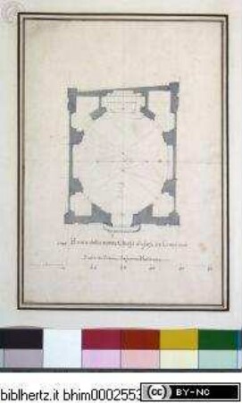 Disegni di Carlo Marchionni Architetto, e Scultore Romano, Grundriss einer Kirche in Camerano