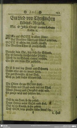 Ein Lied von Christlichen Lebens-Regeln
