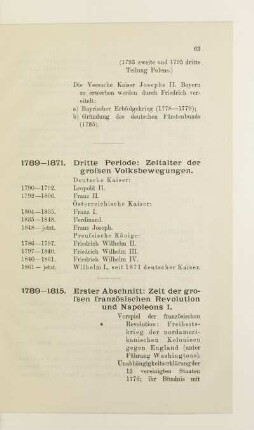 1789 - 1871. Dritte Periode: Zeitalter der großen Volksbewegungen