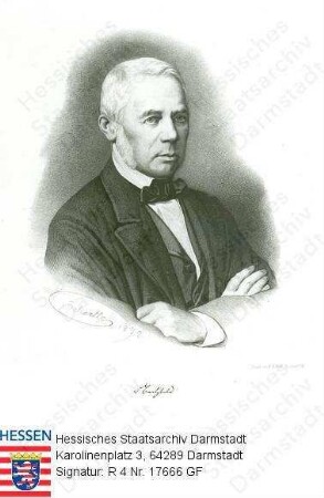 Bechtold, Friedrich v. (1800-1872) / Porträt, linksgewandt und -blickend, Brustbild mit Autograph
