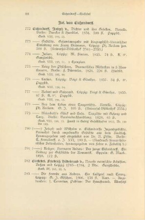 Jos. von Eichendorff (Nr. 772 - 781)