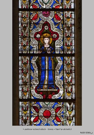 Fenster B-III, B-II und B-I der Katharinenkapelle : Fenster B-I : Heilige Agatha