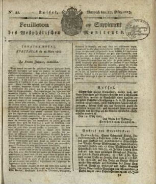 No. 22, Mittwoch den 17. Maerz 1813