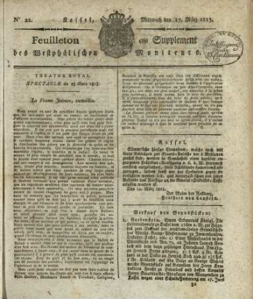 No. 22, Mittwoch den 17. Maerz 1813