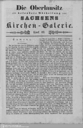 Camenz (Fortsetzung) : 12. Lieferung