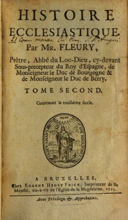 Histoire Ecclesiastique, 2. Contenant le troisiéme siecle