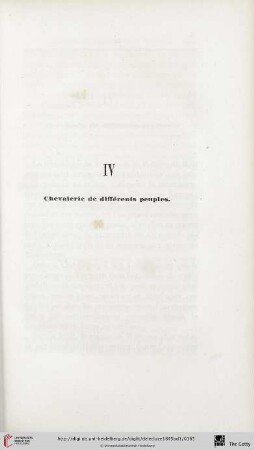 IV. Chevalerie de différents peuples