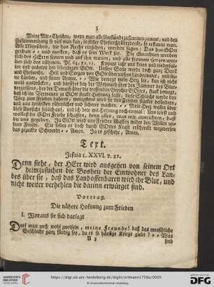Text: Jesaia c. XXVI. v. 21