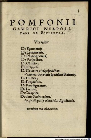 Pomponii Gavrici Neapolitani De scvlptvra