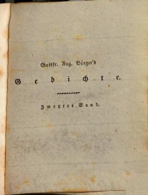 Gottfried Aug. Bürger's Gedichte, 2