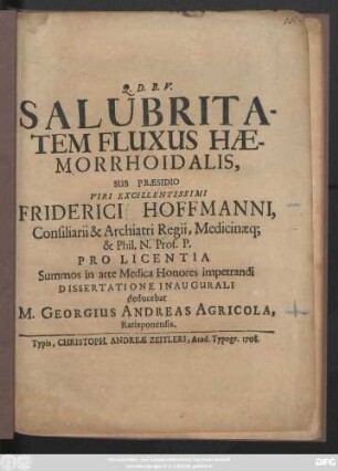 Salubritatem Fluxus Hæmorrhoidalis