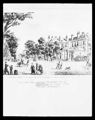 Der Boulevard de la Madeleine in Paris im Jahr 1818