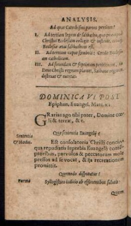 Dominica VI. Post Epiphan. ...