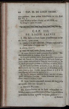 Cap. III. De Locis Sacris – Cap. IV. De Personis Sacris
