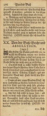 XX. Von der Buß/Beicht und Absolution.