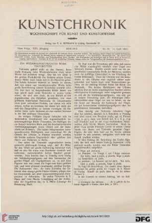 Heft 22 (14. April 1911)