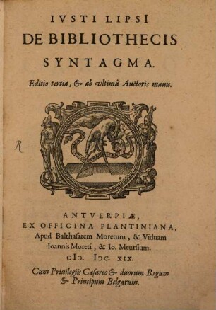 De bibliothecis syntagma