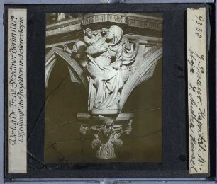 Pistoia, S. Andrea,Pisano (Giovanni), Kanzel von S. Andrea in Pistoia : Kapitell und Zwickelfiguren