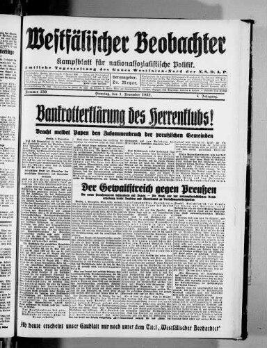 Titelseite einer Zeitung