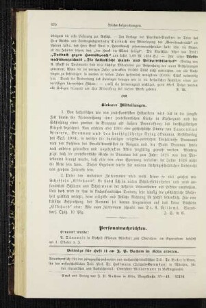 Kleinere Mitteilungen