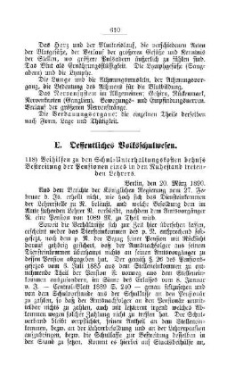 Beihilfen zu den Schul-Unterhaltungskosten behufs Bestreitung der Pensionen eines in den Ruhestand tretenden Lehrers : [E. Oeffentliches Volksschulwesen]