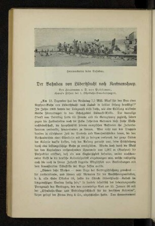 Der Bahnbau von Lüderitzbucht nach Keetmanshoop.