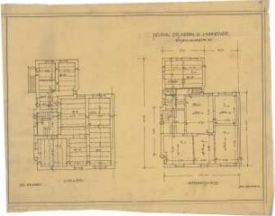 Billing, Hermann; Karlsruhe, Eisenlohrstr. 45; Haus Hornecker (Rothfuss) - Grundriss EG; Grundriss Keller